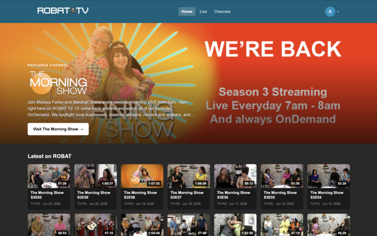 Screenshot of website of RobatTV